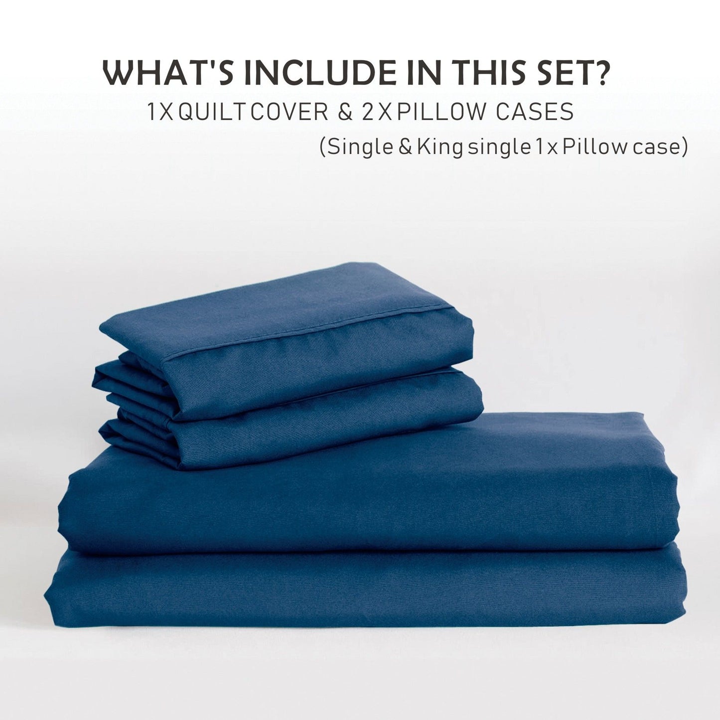 3 Piece Hotel Soft Microfiber Quilt Cover Set-2000TC Duvet/Donna Cover Set & Pillowcases -1 Quilt Cover V1317-QS9-AUSK-3JT-BZ-NV