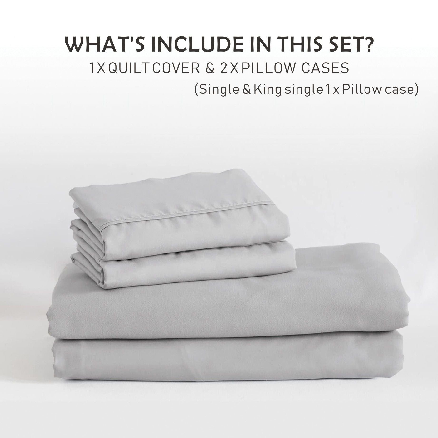 3 Piece Hotel Soft Microfiber Quilt Cover Set-2000TC Duvet/Donna Cover Set & Pillowcases -1 Quilt Cover V1317-QS9-AUSK-3JT-BZ-YH