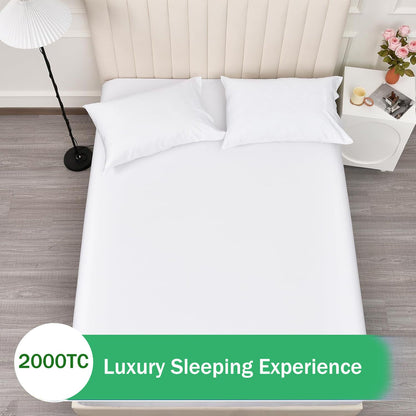 3 Piece Fitted Sheet Set- Fitted Sheet & Pillowcases -Breathable Bedding - Wrinkle, Fade, Stain Resistant- V1317-QS9-AUSK-3JT-CL-BAI