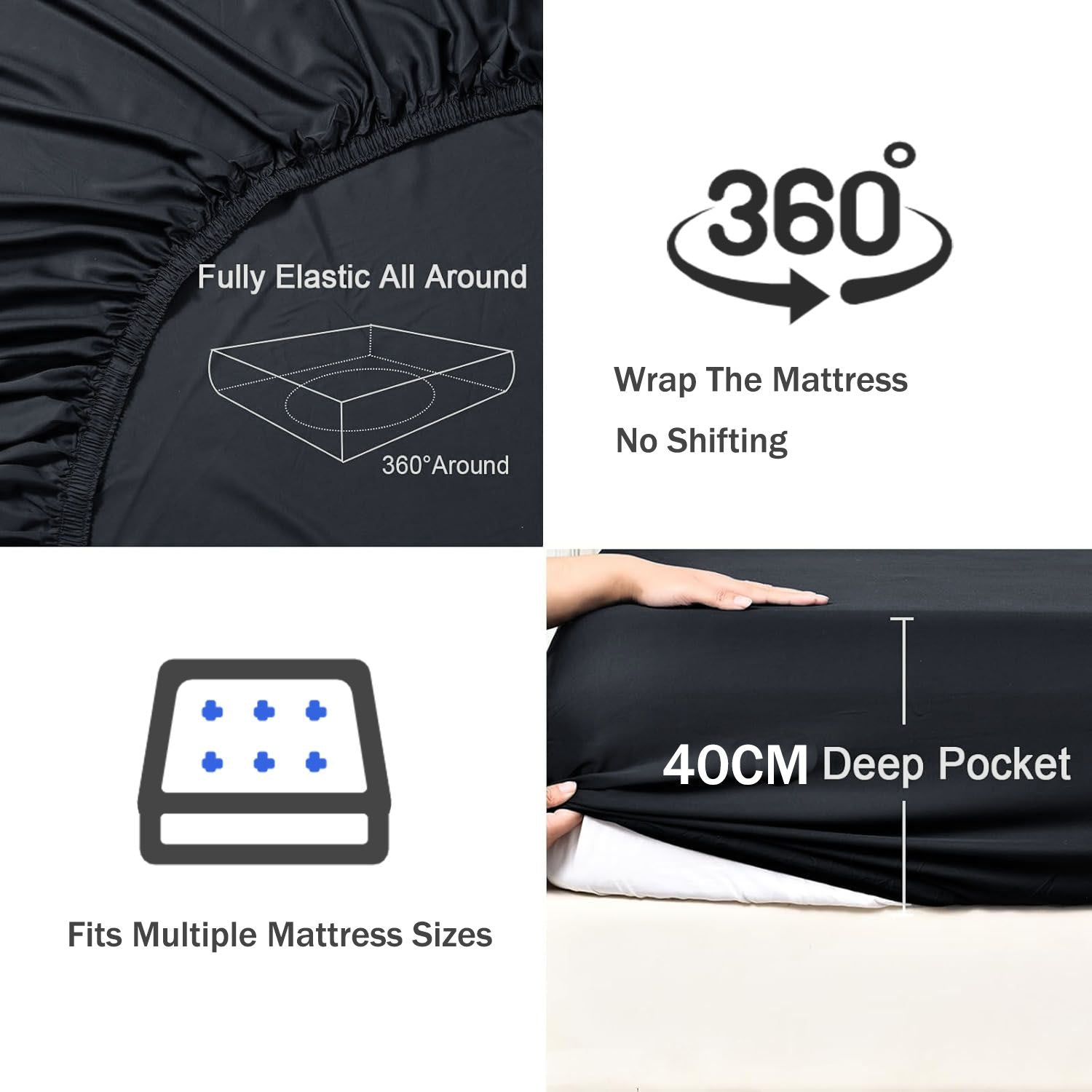 3 Piece Fitted Sheet Set- Fitted Sheet & Pillowcases -Breathable Bedding - Wrinkle, Fade, Stain Resistant- V1317-QS9-AUSK-3JT-CL-HEI