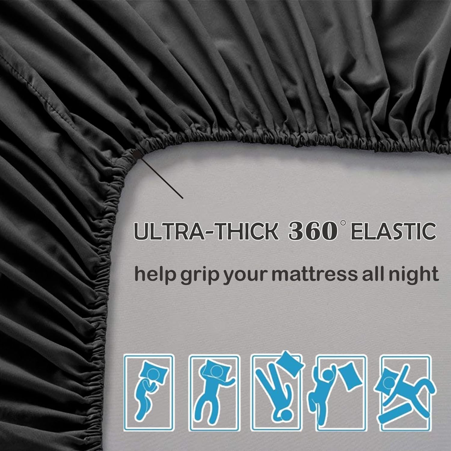 3 Piece Fitted Sheet Set- Fitted Sheet & Pillowcases -Breathable Bedding - Wrinkle, Fade, Stain Resistant- V1317-QS9-AUSK-3JT-CL-HEI