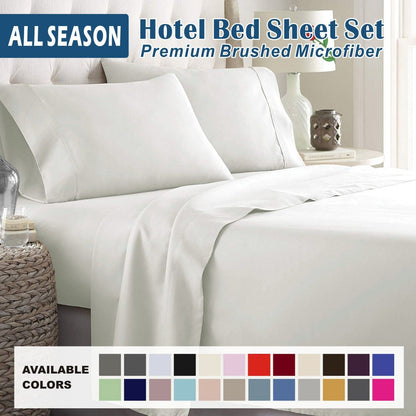 4 Piece Bed Sheet Set- Bedding Sheets & Pillowcases -Breathable Bedding - Wrinkle, Fade, Stain Resistant-Deep V1317-QS9-AUSK-4JT-BB
