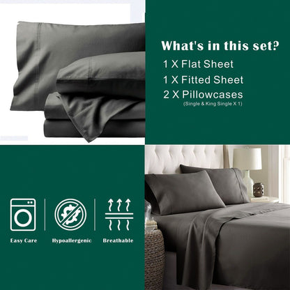 4 Piece Bed Sheet Set- Bedding Sheets & Pillowcases -Breathable Bedding - Wrinkle, Fade, Stain Resistant-Deep V1317-QS9-AUSK-4JT-SH