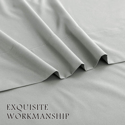 4 Piece Bed Sheet Set- Bedding Sheets & Pillowcases -Breathable Bedding - Wrinkle, Fade, Stain Resistant-Deep V1317-QS9-AUSK-4JT-YH