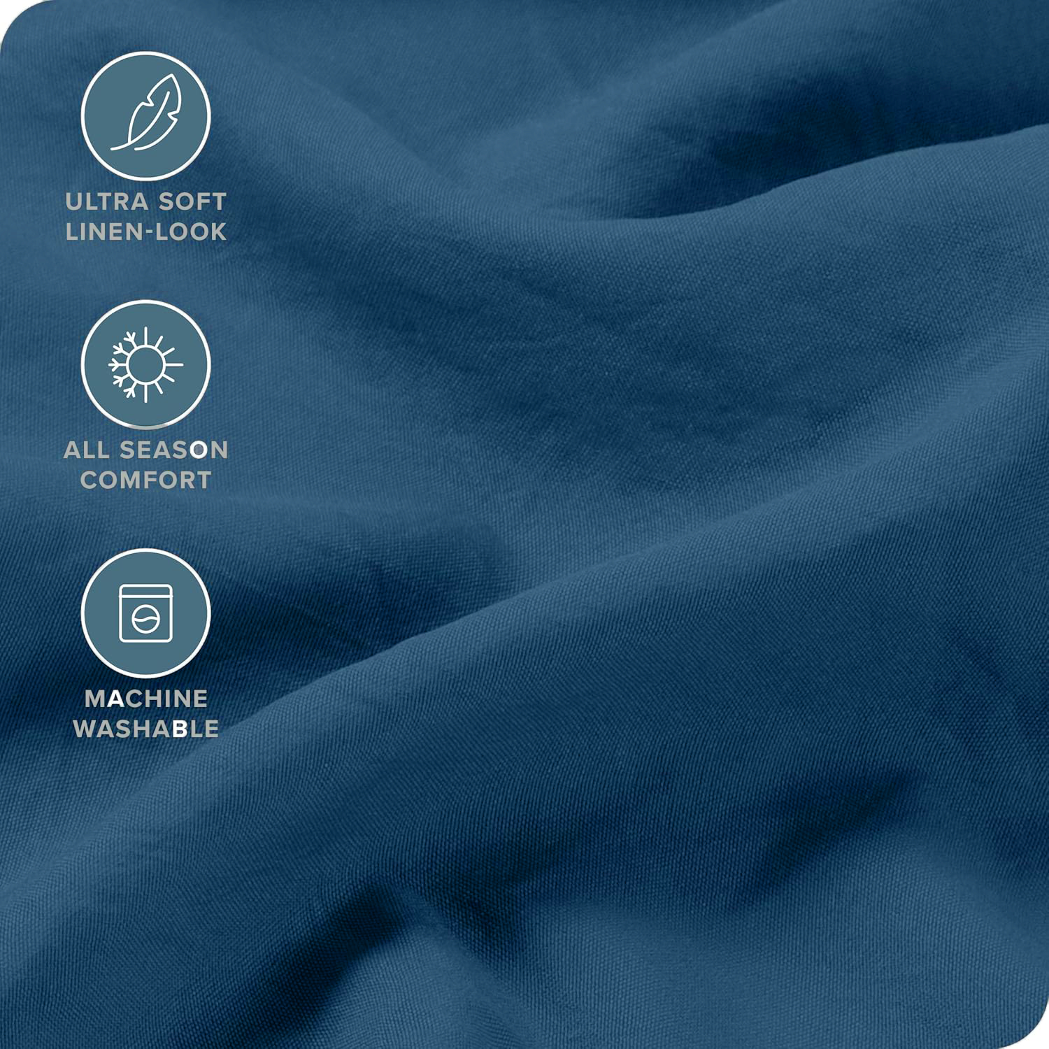 Hotel Quality Fitted Sheet - 1 Piece Fitted Sheet -Breathable Bedding - Wrinkle, Fade, Stain Resistant- V1317-QS9-AUSK-CL-NV