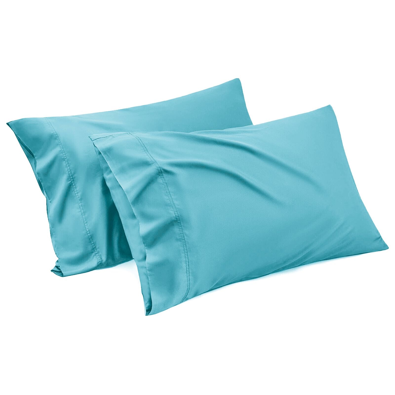 1000TC Ultra Soft Microfiber Pillowcases,Pair of Standard Pillow Covers,(ice blue, Standard Size, 48x74 cm) V1317-QS9-AUST-Z-BL