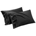 1000TC Ultra Soft Microfiber Pillowcases, Pair of Standard Pillow Covers,(black, Standard Size, 48x74 cm) V1317-QS9-AUST-Z-HEI
