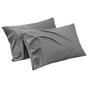 1000TC Ultra Soft Microfiber Pillowcases,Pair of Standard Pillow Covers,(Grey, Standard Size, 48x74 cm) V1317-QS9-AUST-Z-HUI