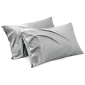 1000TC Ultra Soft Microfiber Pillowcases,Pair of Standard Pillow Covers,(Silver-gray, Standard Size, 48x74 cm) V1317-QS9-AUST-Z-YH