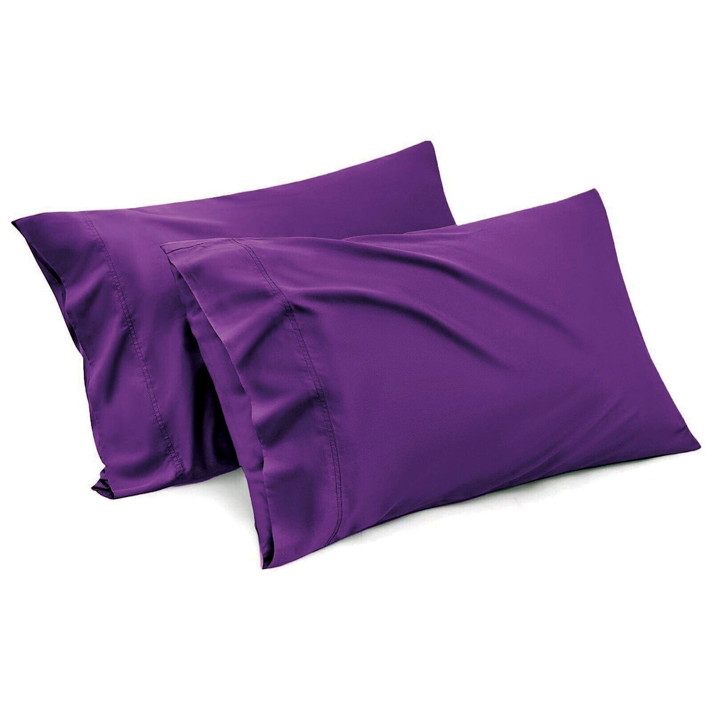 1000TC Ultra Soft Microfiber Pillowcases,Pair of Standard Pillow Covers,(purple, Standard Size, 48x74 cm) V1317-QS9-AUST-Z-ZI