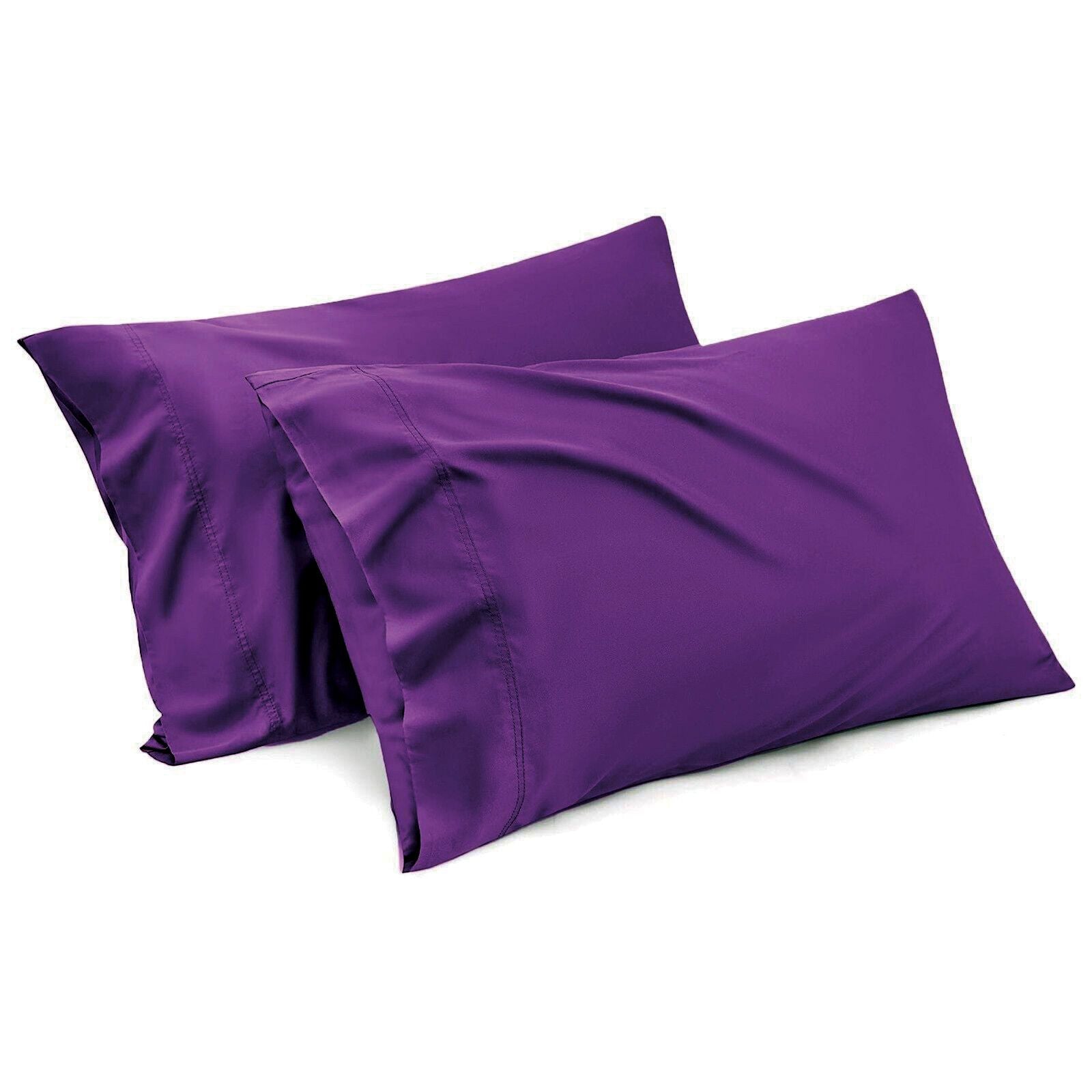 1000TC Ultra Soft Microfiber Pillowcases,Pair of Standard Pillow Covers,(purple, Standard Size, 48x74 cm) V1317-QS9-AUST-Z-ZI