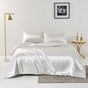 Satin Quilt cover Set Hotel 3 Pieces Quilt cover with Pillowcase, Art Silk Bedding Set-Luxury Soft Silky V1317-SD90-AUD-3JT-BZ-BAI