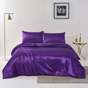 Satin Quilt cover Set Hotel 3 Pieces Quilt cover with Pillowcase, Art Silk Bedding Set-Luxury Soft Silky V1317-SD90-AUD-3JT-BZ-ZI