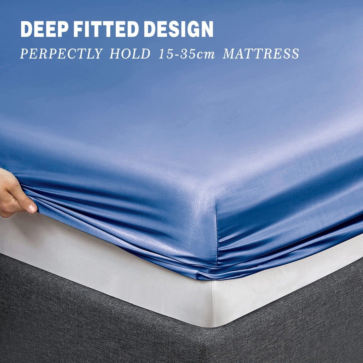 Art Silk Satin Sheet Set Hotel 4 Pieces Fitted/Flat Sheet Bedding Set-Luxury Soft Silky Sheets for Hair and V1317-SD90-AUK-4JT-HL