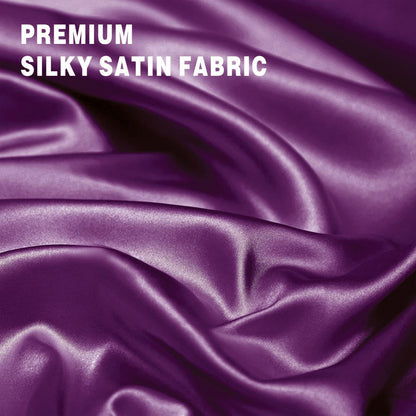 Art Silk Satin Sheet Set Hotel 4 Pieces Fitted/Flat Sheet Bedding Set-Luxury Soft Silky Sheets for Hair and V1317-SD90-AUK-4JT-ZI