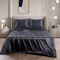 Art Silk Satin Sheet Set Hotel 3 Pieces Fitted/Flat Sheet Bedding Set-Luxury Soft Silky Sheets for Hair and V1317-SD90-AUKS-4JT-HEI