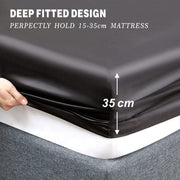 Art Silk Satin Sheet Set Hotel 3 Pieces Fitted/Flat Sheet Bedding Set-Luxury Soft Silky Sheets for Hair and V1317-SD90-AUKS-4JT-HEI