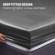 Art Silk Satin Sheet Set Hotel 3 Pieces Fitted/Flat Sheet Bedding Set-Luxury Soft Silky Sheets for Hair and V1317-SD90-AUKS-4JT-HUI