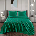 Art Silk Satin Sheet Set Hotel 3 Pieces Fitted/Flat Sheet Bedding Set-Luxury Soft Silky Sheets for Hair and V1317-SD90-AUKS-4JT-LV
