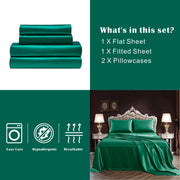 Art Silk Satin Sheet Set Hotel 3 Pieces Fitted/Flat Sheet Bedding Set-Luxury Soft Silky Sheets for Hair and V1317-SD90-AUKS-4JT-LV