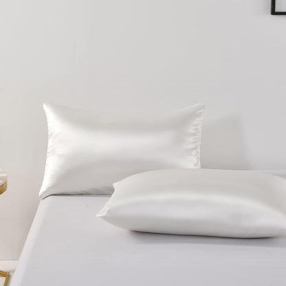 Satin Quilt cover Set Hotel 3 Pieces Quilt cover with Pillowcase, Art Silk Bedding Set-Luxury Soft Silky V1317-SD90-AUQ-3JT-BZ-BAI
