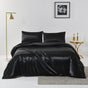 Satin Quilt cover Set Hotel 3 Pieces Quilt cover with Pillowcase, Art Silk Bedding Set-Luxury Soft Silky V1317-SD90-AUQ-3JT-BZ-HEI