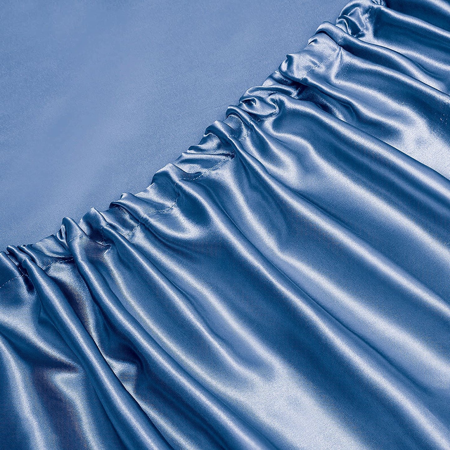 Art Silk Satin Sheet Set Hotel 4 Pieces Fitted/Flat Sheet Bedding Set-Luxury Soft Silky Sheets for Hair and V1317-SD90-AUQ-4JT-HL