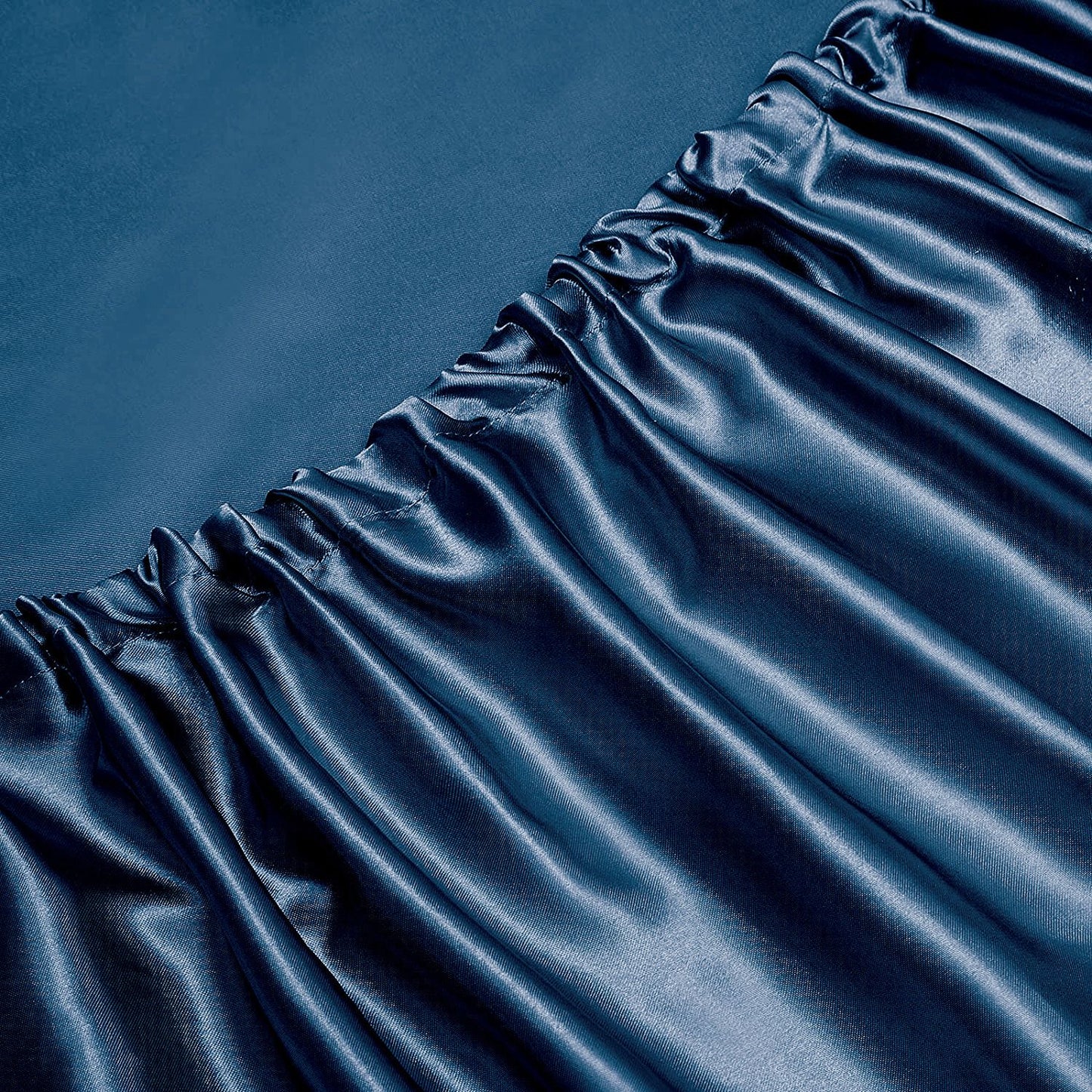 Art Silk Satin Sheet Set Hotel 4 Pieces Fitted/Flat Sheet Bedding Set-Luxury Soft Silky Sheets for Hair and V1317-SD90-AUQ-4JT-NV
