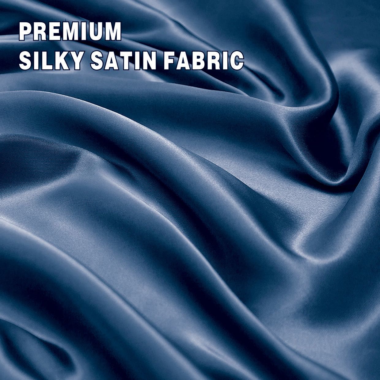 Art Silk Satin Sheet Set Hotel 4 Pieces Fitted/Flat Sheet Bedding Set-Luxury Soft Silky Sheets for Hair and V1317-SD90-AUSK-4JT-NV