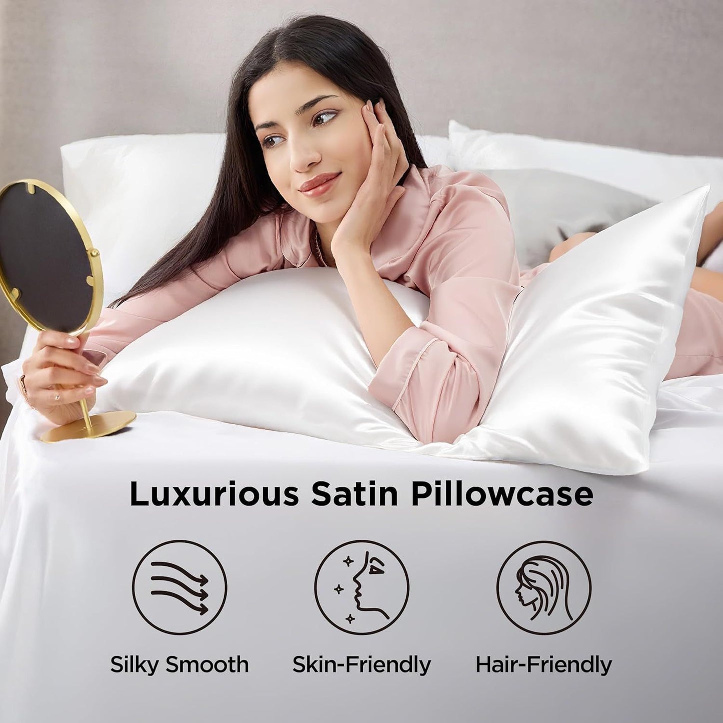 Silk Pillowcase for Hair and Skin Mulberry Silk Pillowcase Soft Breathable Smooth Both Sided Natural Silk V1317-SD90-AUST-BAI