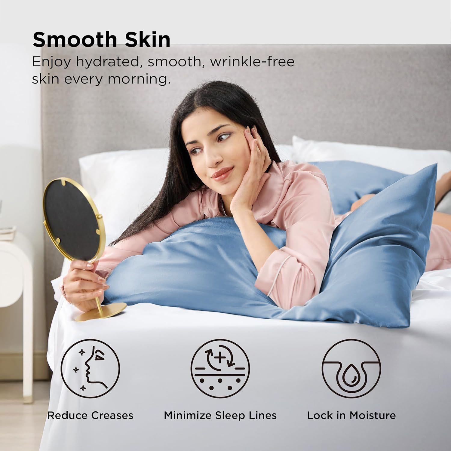Silk Pillowcase for Hair and Skin Mulberry Silk Pillowcase Soft Breathable Smooth Both Sided Natural Silk V1317-SD90-AUST-HL