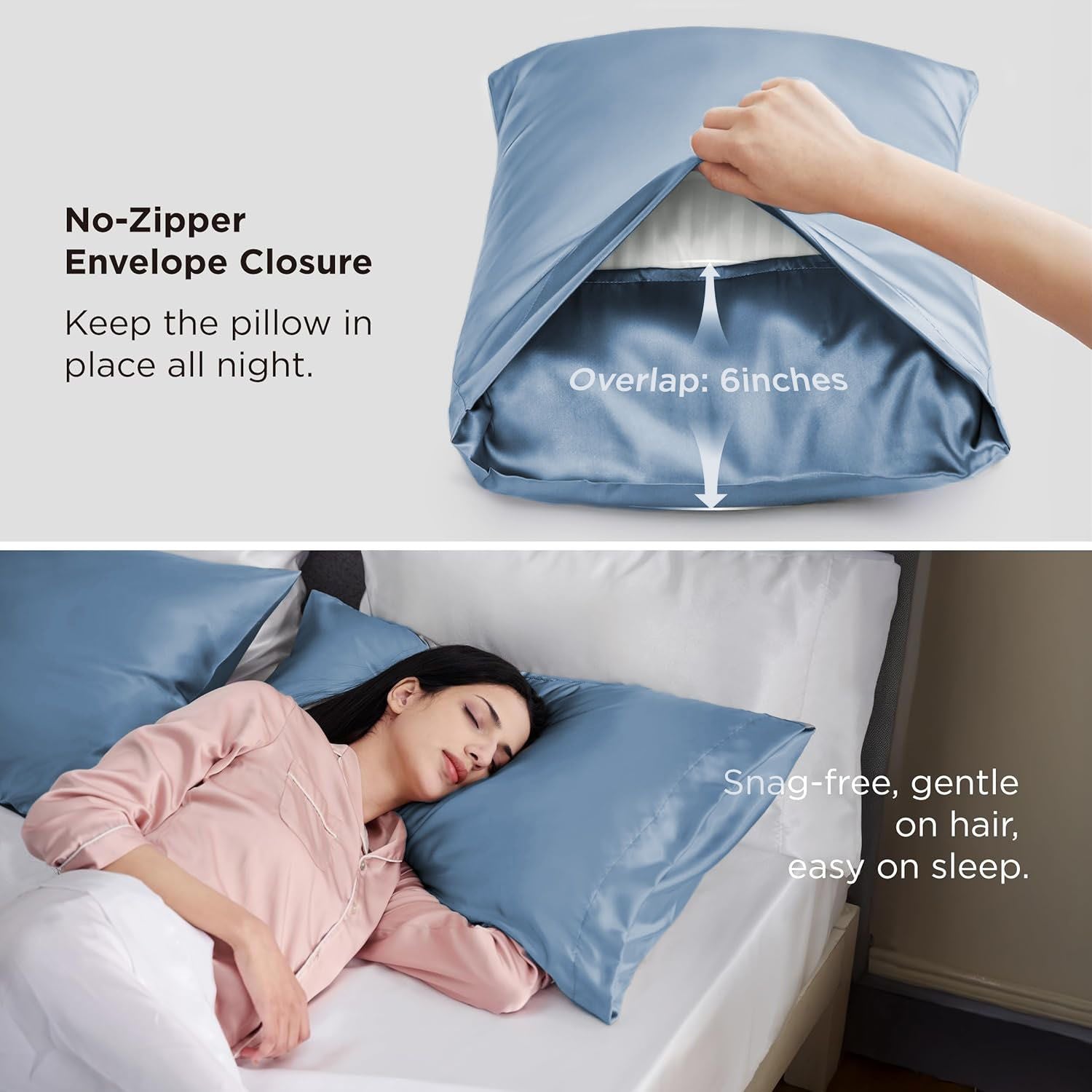 Silk Pillowcase for Hair and Skin Mulberry Silk Pillowcase Soft Breathable Smooth Both Sided Natural Silk V1317-SD90-AUST-HL