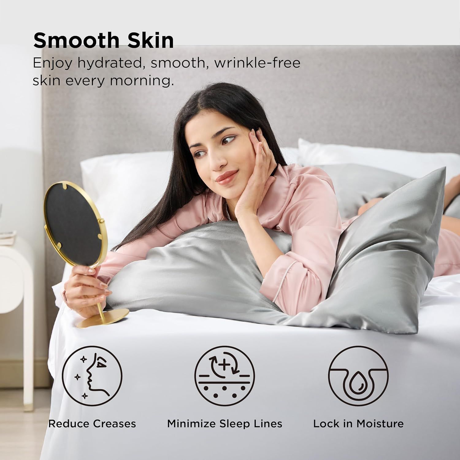 Silk Pillowcase for Hair and Skin Mulberry Silk Pillowcase Soft Breathable Smooth Both Sided Natural Silk V1317-SD90-AUST-HUI