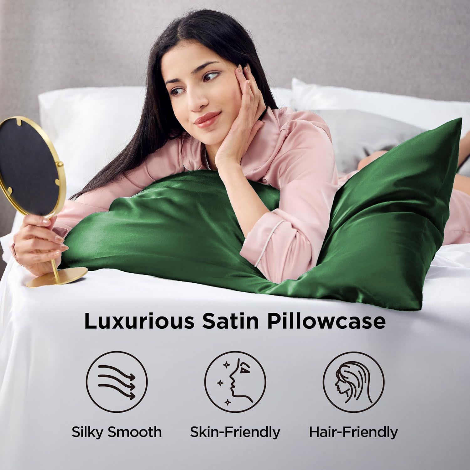 Silk Pillowcase for Hair and Skin Mulberry Silk Pillowcase Soft Breathable Smooth Both Sided Natural Silk V1317-SD90-AUST-LV