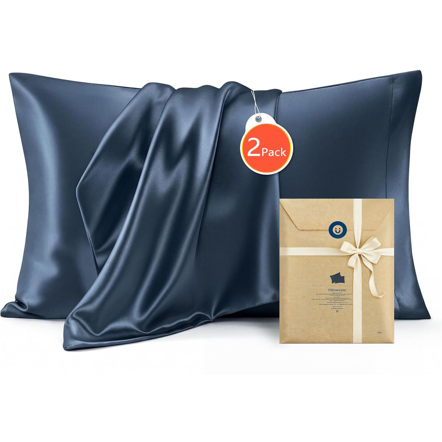 Silk Pillowcase for Hair and Skin Mulberry Silk Pillowcase Soft Breathable Smooth Both Sided Natural Silk V1317-SD90-AUST-NV