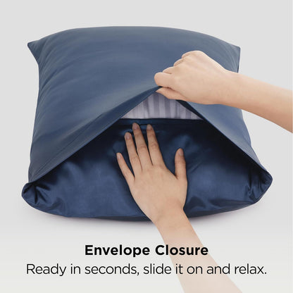 Silk Pillowcase for Hair and Skin Mulberry Silk Pillowcase Soft Breathable Smooth Both Sided Natural Silk V1317-SD90-AUST-NV