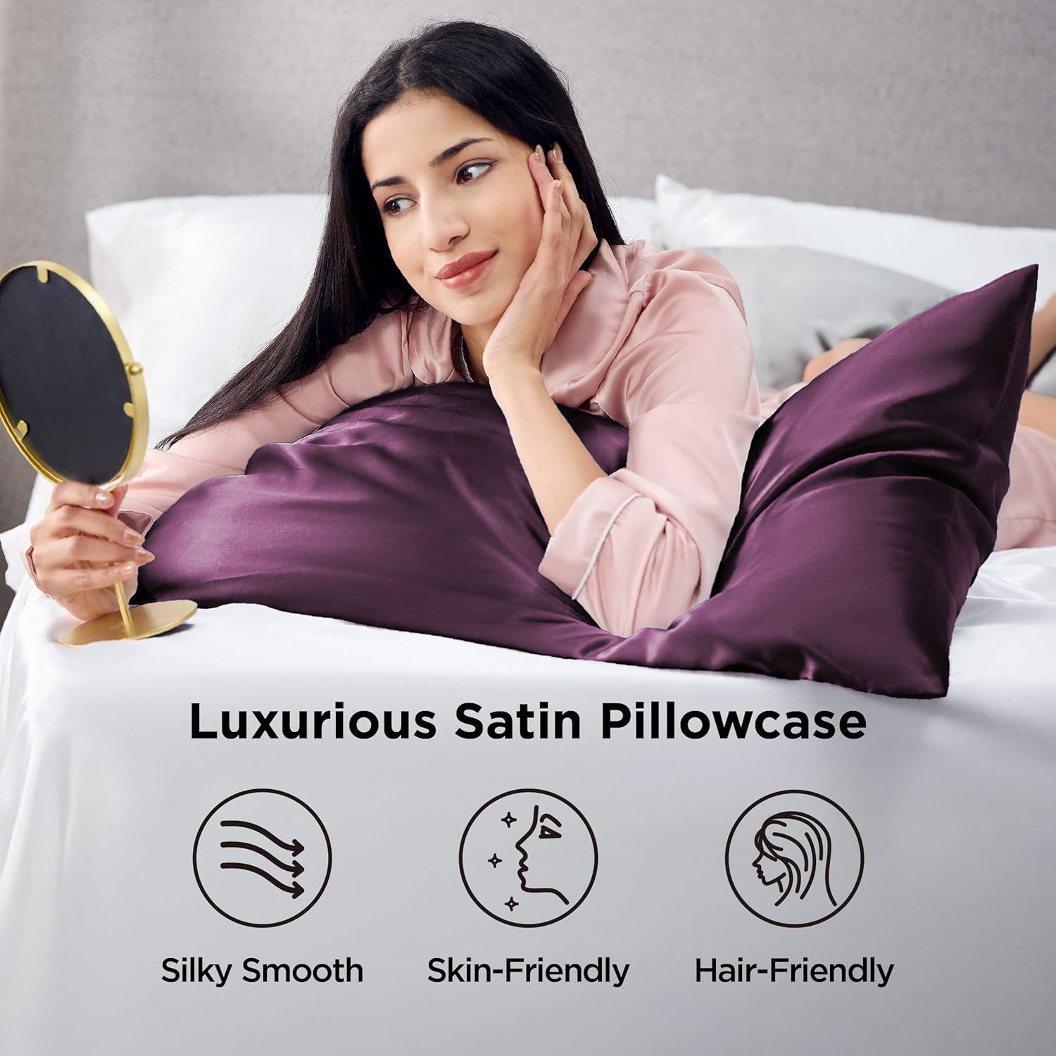 Silk Pillowcase for Hair and Skin Mulberry Silk Pillowcase Soft Breathable Smooth Both Sided Natural Silk V1317-SD90-AUST-ZI