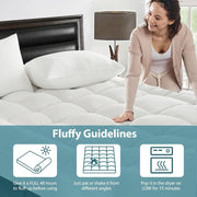 1000GSM Mattress Topper Viscose Derived from Bamboo, Thick Pillowtop Fitted Mattress Cover with 45cm Deep Skirt - Machine Washable Hypoallergenic(Super King,Black)
