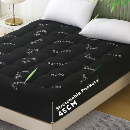800GSM Mattress Topper Viscose Derived from Bamboo, Thick Pillowtop Fitted Mattress Cover with 45cm Deep V1317-TOP-AUSK-CL-HEI