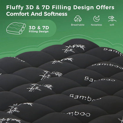 800GSM Mattress Topper Viscose Derived from Bamboo, Thick Pillowtop Fitted Mattress Cover with 45cm Deep V1317-TOP-AUSK-CL-HEI