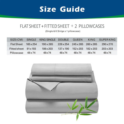 4 Piece Hotel Bamboo Cooling Sheet Set -Ultra Soft 2000TC Breathable Bed Sheets Set with 37 Centimetre Deep V1317-ZXW9-AUD-4JT-JL
