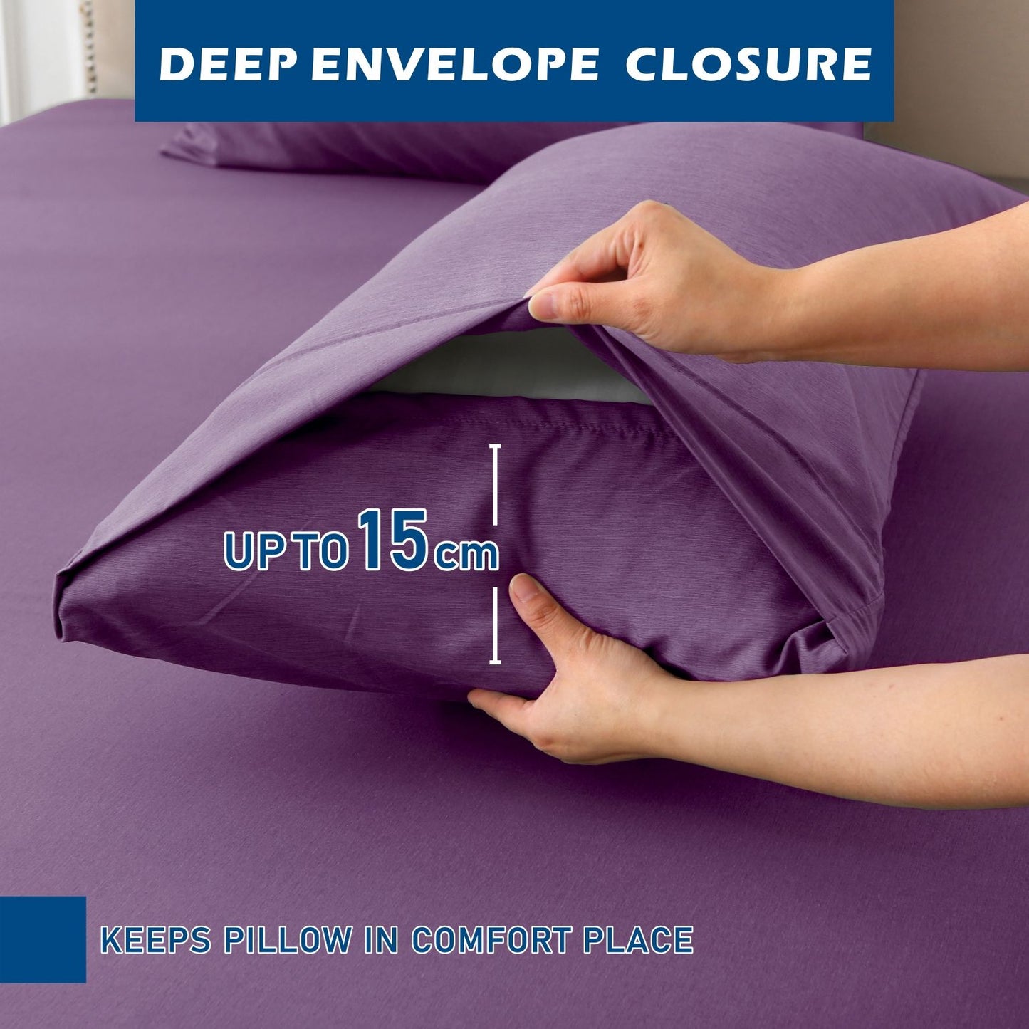 4 Piece Hotel Bamboo Cooling Sheet Set -Ultra Soft 2000TC Breathable Bed Sheets Set with 37 Centimetre Deep V1317-ZXW9-AUK-4JT-ZI