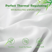 2 Piece Hotel Bamboo Cooling Fitted Sheet Set & Pillowcase -Ultra Soft 2000TC Breathable Fitted Bed Sheets V1317-ZXW9-AUKS-3JT-CL-BAI