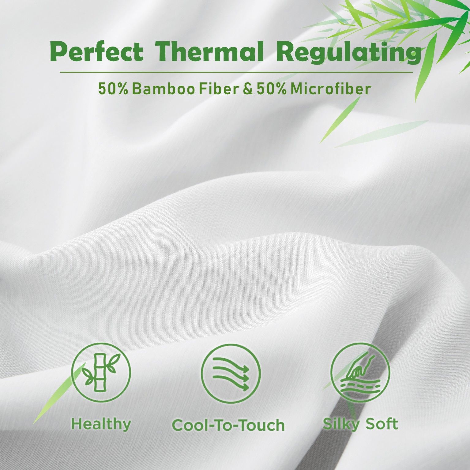 2 Piece Hotel Bamboo Cooling Fitted Sheet Set & Pillowcase -Ultra Soft 2000TC Breathable Fitted Bed Sheets V1317-ZXW9-AUKS-3JT-CL-BAI