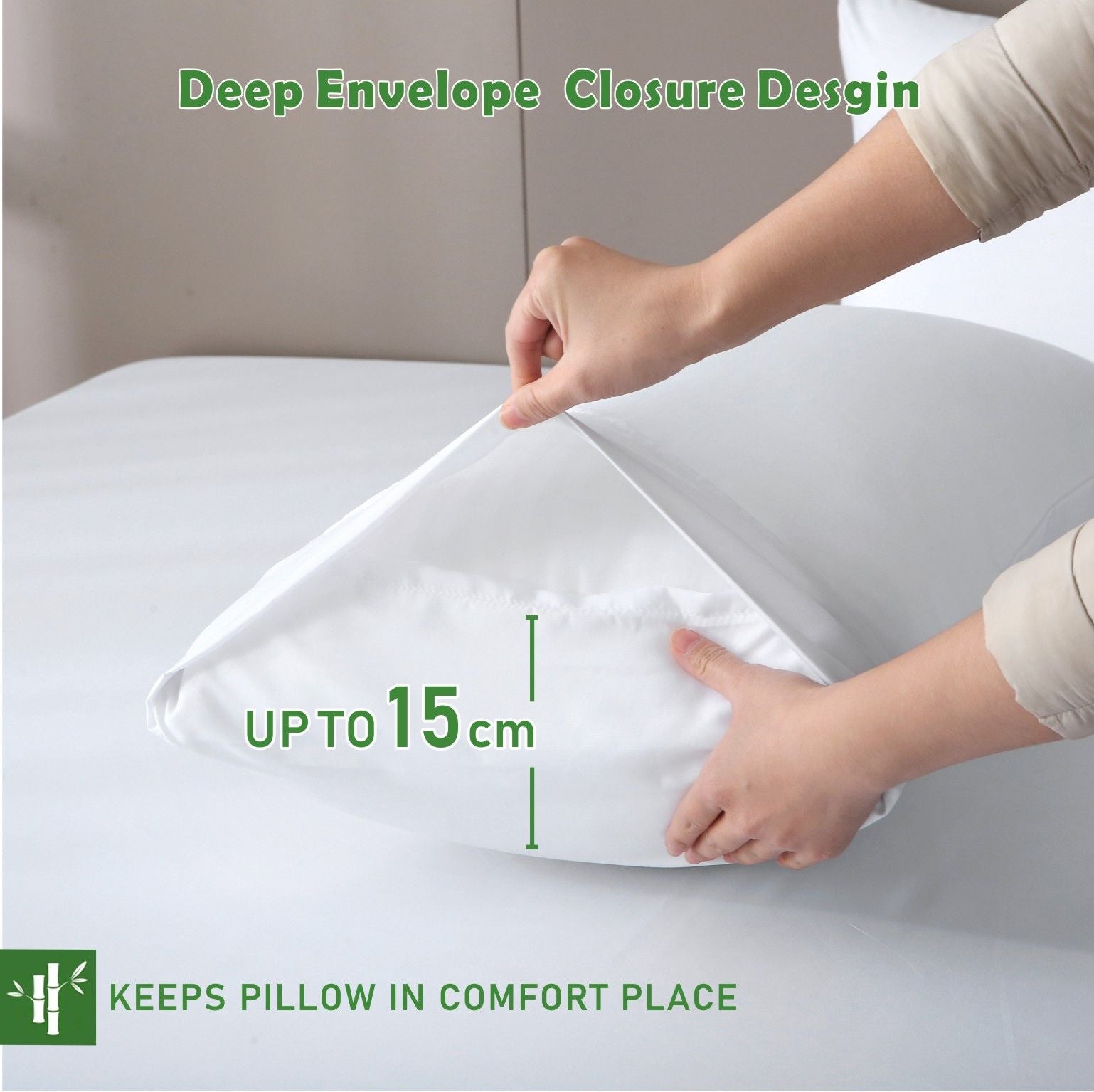 2 Piece Hotel Bamboo Cooling Fitted Sheet Set & Pillowcase -Ultra Soft 2000TC Breathable Fitted Bed Sheets V1317-ZXW9-AUKS-3JT-CL-BAI