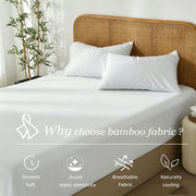 2 Piece Hotel Bamboo Cooling Fitted Sheet Set & Pillowcase -Ultra Soft 2000TC Breathable Fitted Bed Sheets V1317-ZXW9-AUKS-3JT-CL-BAI