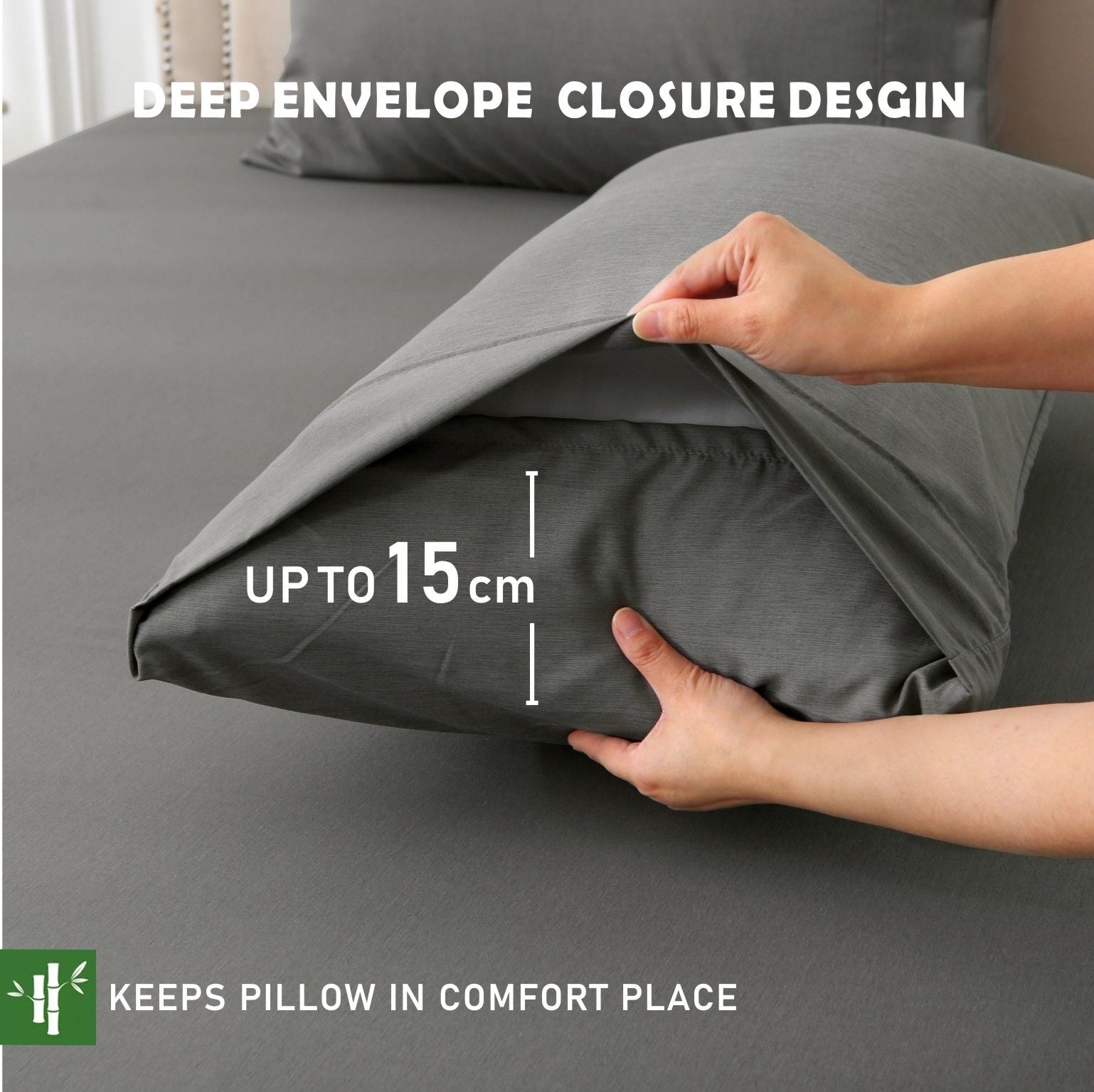 2 Piece Hotel Bamboo Cooling Fitted Sheet Set & Pillowcase -Ultra Soft 2000TC Breathable Fitted Bed Sheets V1317-ZXW9-AUKS-3JT-CL-HUI