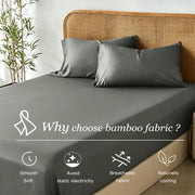 2 Piece Hotel Bamboo Cooling Fitted Sheet Set & Pillowcase -Ultra Soft 2000TC Breathable Fitted Bed Sheets V1317-ZXW9-AUKS-3JT-CL-HUI