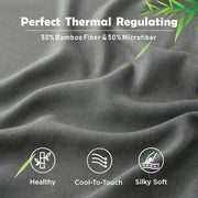 2 Piece Hotel Bamboo Cooling Fitted Sheet Set & Pillowcase -Ultra Soft 2000TC Breathable Fitted Bed Sheets V1317-ZXW9-AUKS-3JT-CL-HUI
