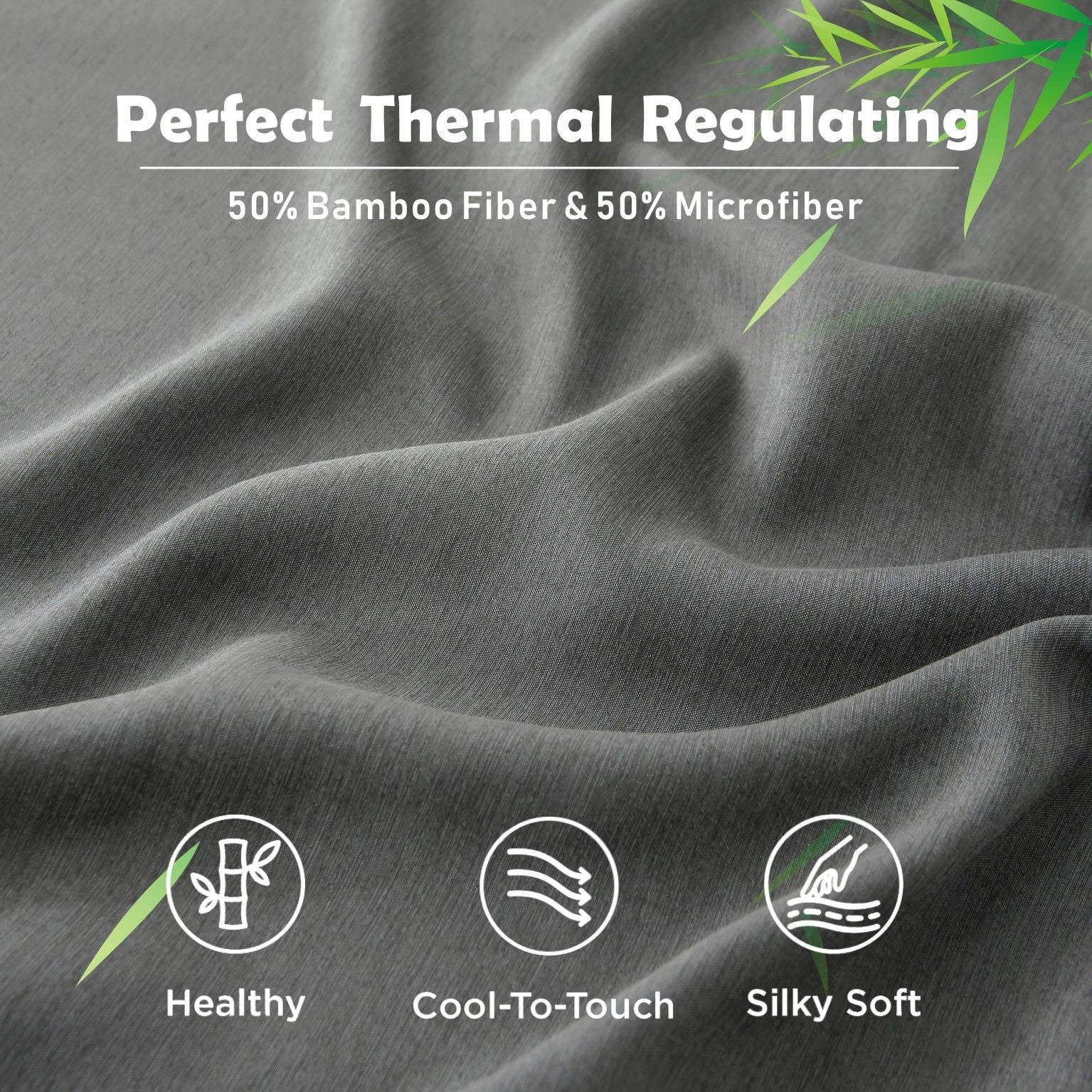 2 Piece Hotel Bamboo Cooling Fitted Sheet Set & Pillowcase -Ultra Soft 2000TC Breathable Fitted Bed Sheets V1317-ZXW9-AUKS-3JT-CL-HUI